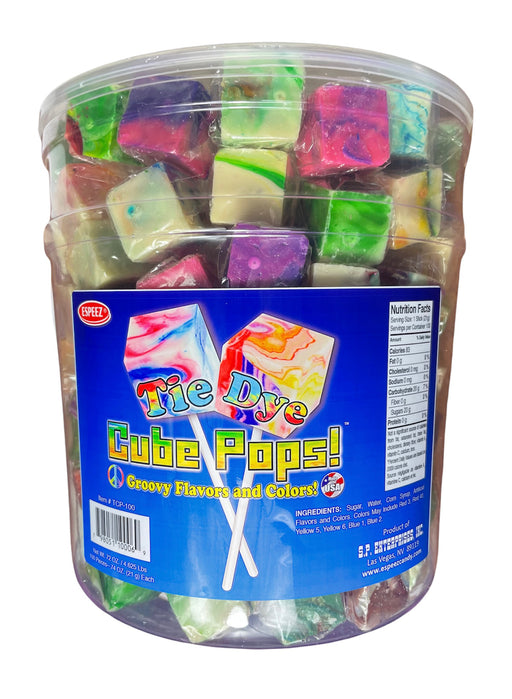 Tie Dye Cube Pop Suckers Wholesale - Desert Gatherings